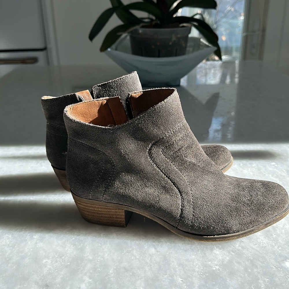Lucky Brand Grey Suede Ankle Boots